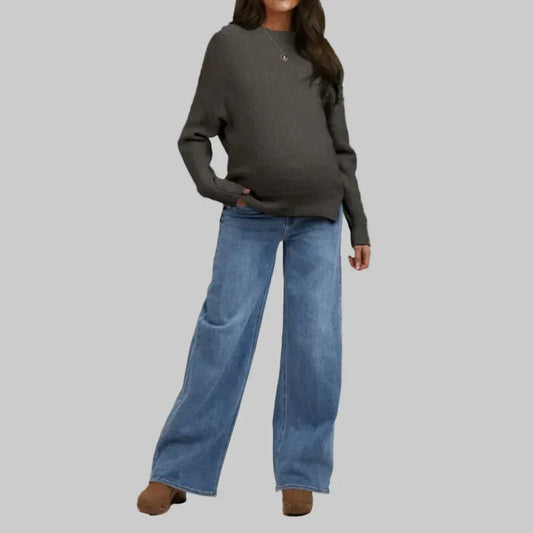 jean maternidad loose fit azul medio