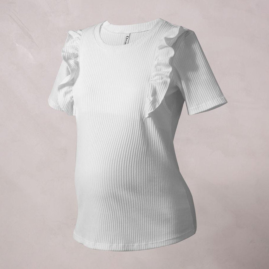 Blusa de Maternidad y Lactancia Volantes Rib - Ohmamá Ropa de Maternidad