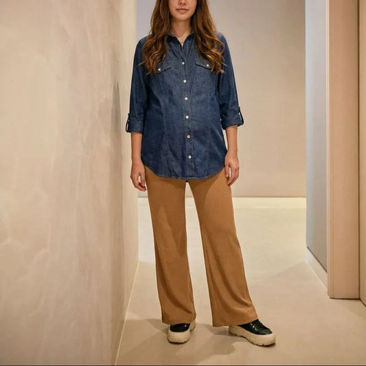 camisa materna denim Ohmamá