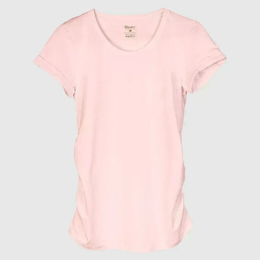 detalle pliegues laterales camiseta maternidad