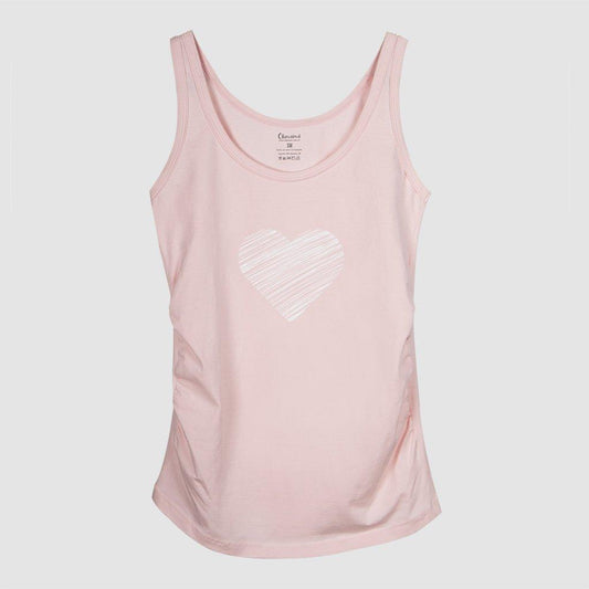 Top Estampado Materno - Corazón Rayas - Pliegues Laterales Ohm - Ohmamá Ropa de Maternidad