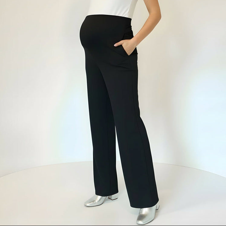 Pantalón de embarazo palazzo negro Ohmamá