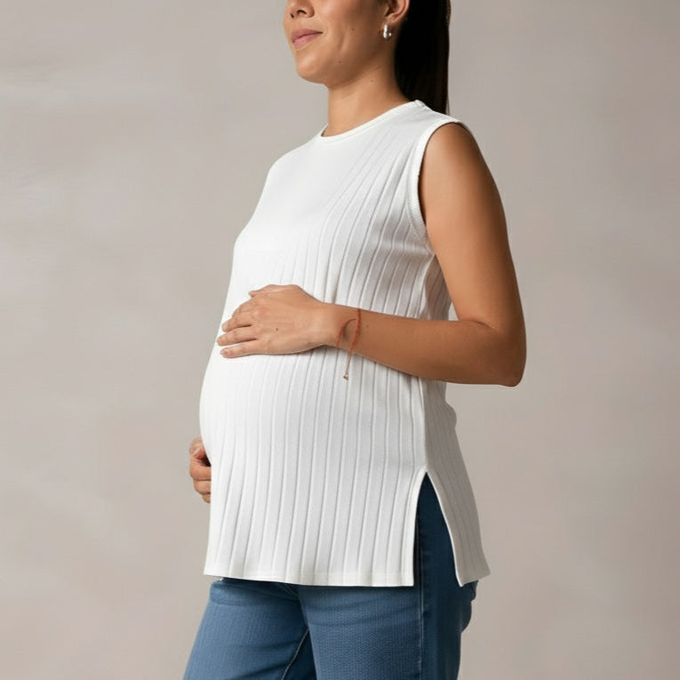 Blusa de Maternidad manga siza blanca Ohmamá