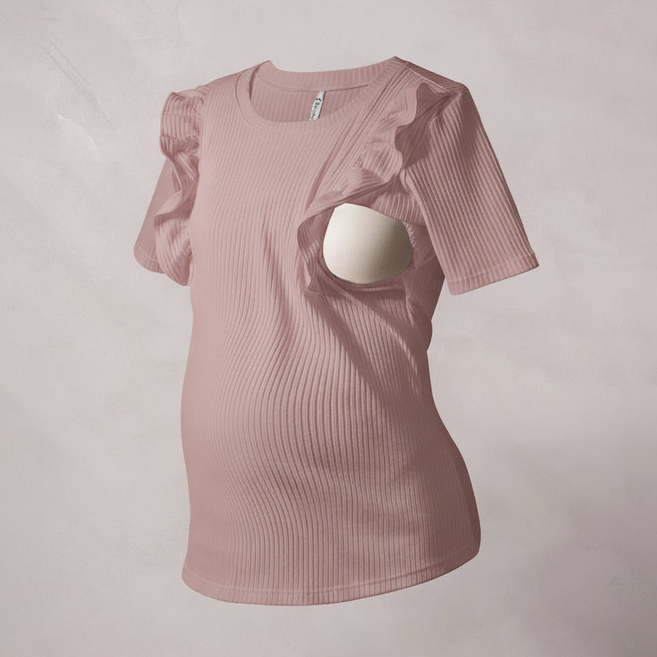 blusa de maternidad y lactancia rosa Ohmamá