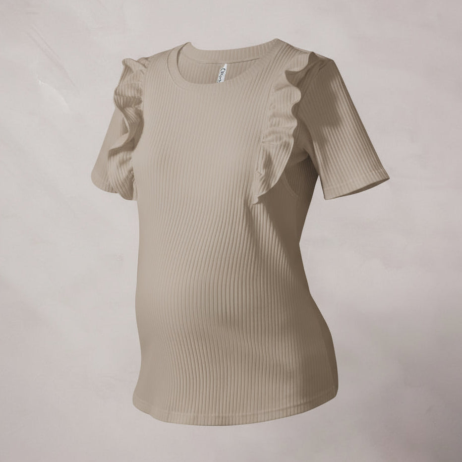 Blusa de Maternidad y Lactancia Volantes Rib