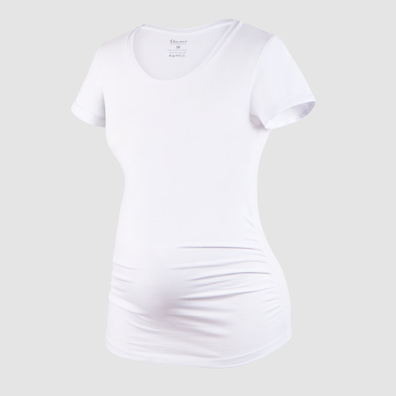 Camiseta de Embarazo Premium Pliegues Laterales Ohm