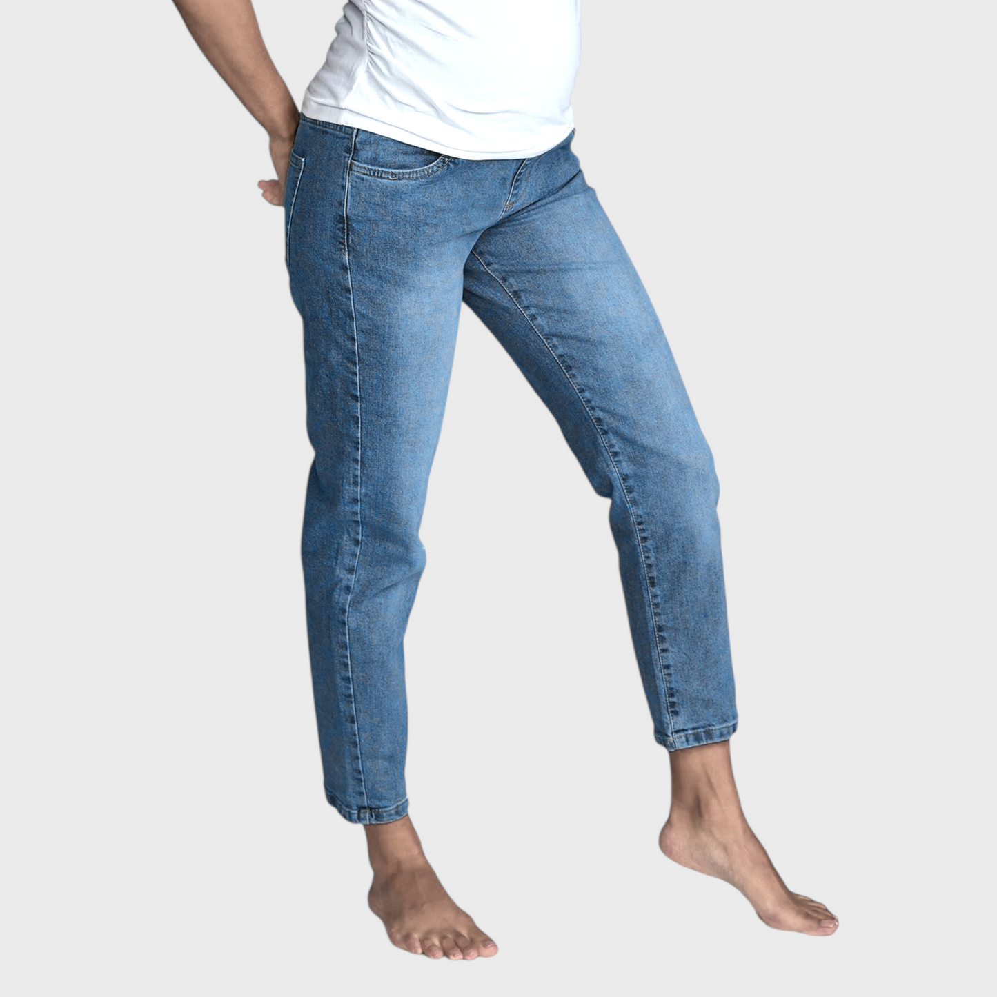 Jean Materno Mom fit Bota recta Ohm