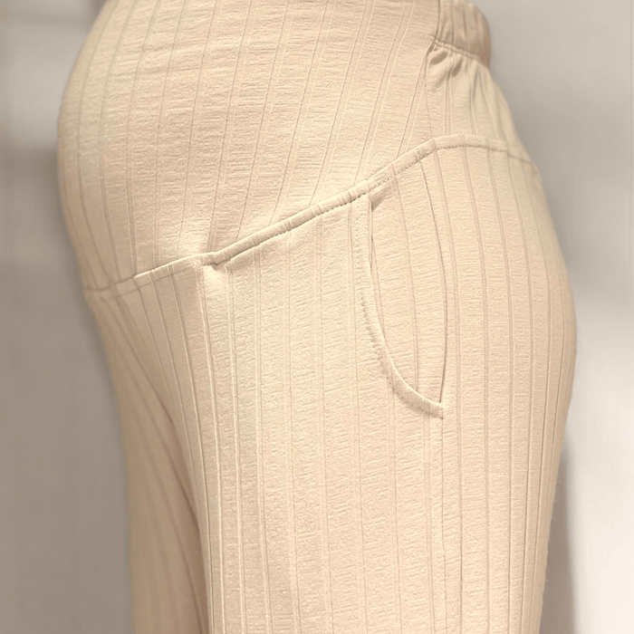 Pantalón Materno Rib Bota Recta