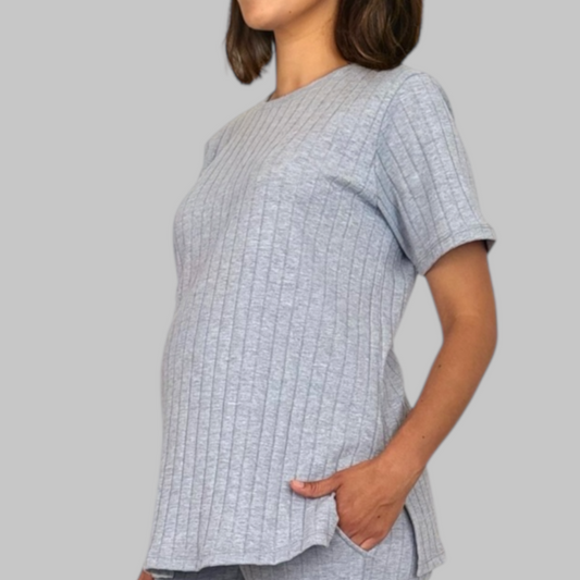 Blusa de Maternidad aperturas laterales Rib, Ohm