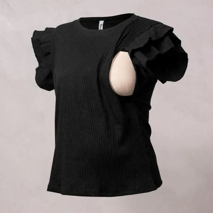 detalle apertura lactancia blusa maternidad
