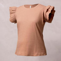 Blusa de Maternidad y Lactancia Manga Volantes Ohm - Ohmamá Ropa de Maternidad