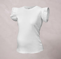 Blusa de Maternidad y Lactancia Manga Volantes Ohm - Ohmamá Ropa de Maternidad