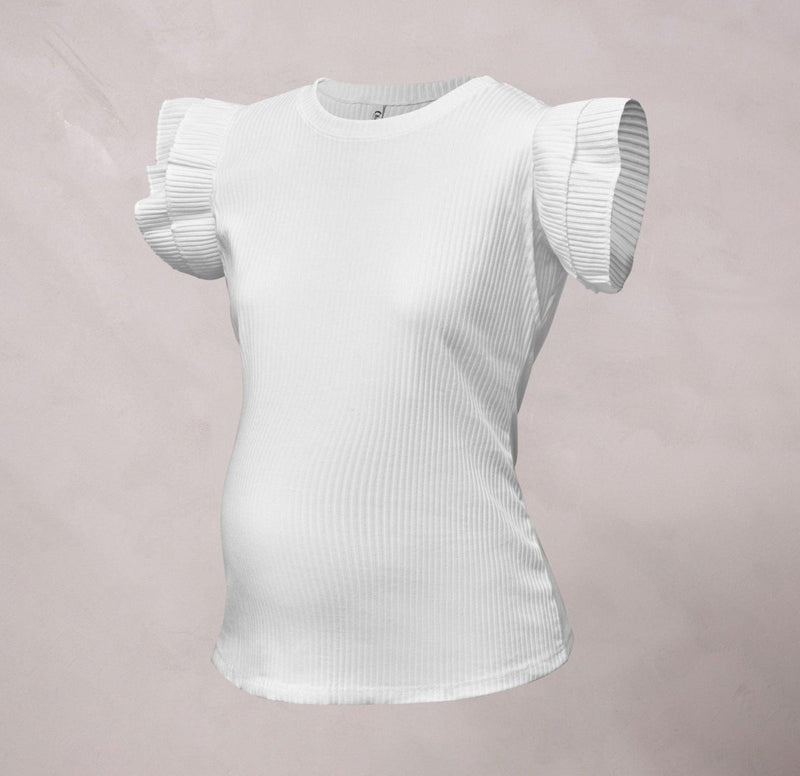 Blusa de Maternidad y Lactancia Manga Volantes Ohm - Ohmamá Ropa de Maternidad