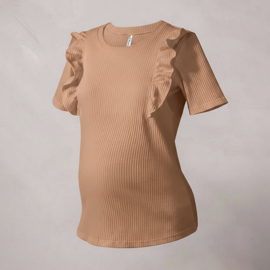 Blusa de Maternidad y Lactancia Volantes Rib