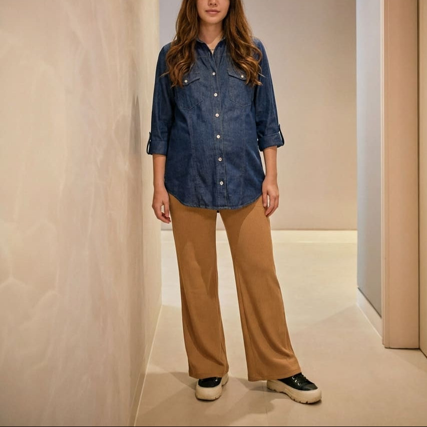 camisa materna denim Ohmamá