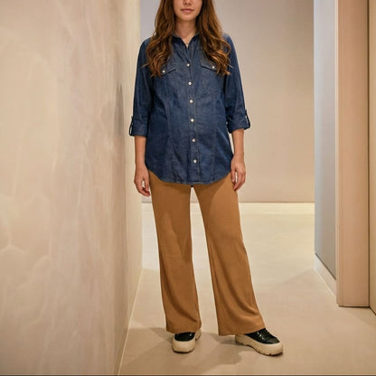 camisa materna denim Ohmamá