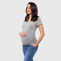 Camiseta de Embarazo Premium Pliegues Laterales Ohm - Ohmamá Ropa de Maternidad