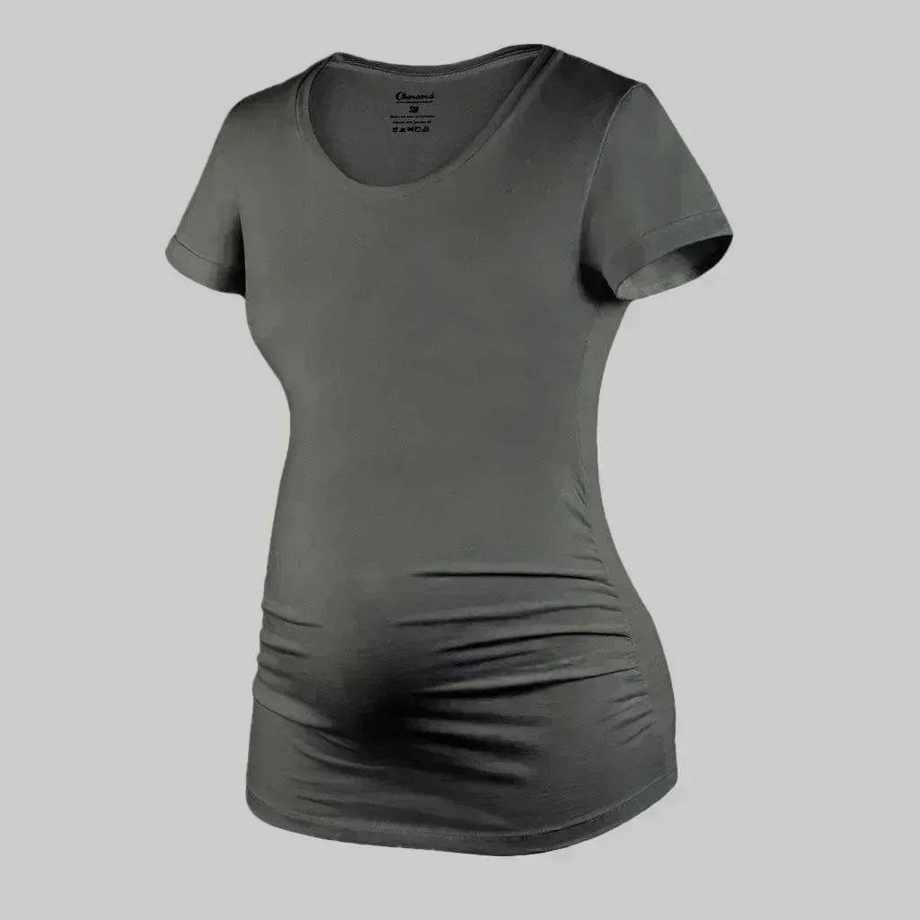 detalle pliegues laterales camiseta maternidad