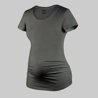 detalle pliegues laterales camiseta maternidad