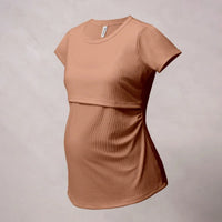 camiseta maternidad rib cuello redondo