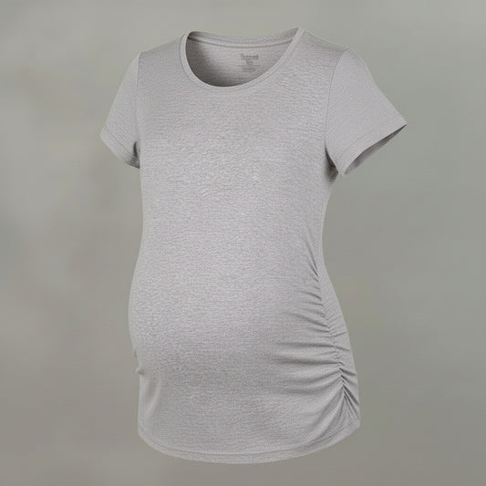 Camiseta de Embarazo Premium Pliegues Laterales Ohm - Ohmamá Ropa de Maternidad