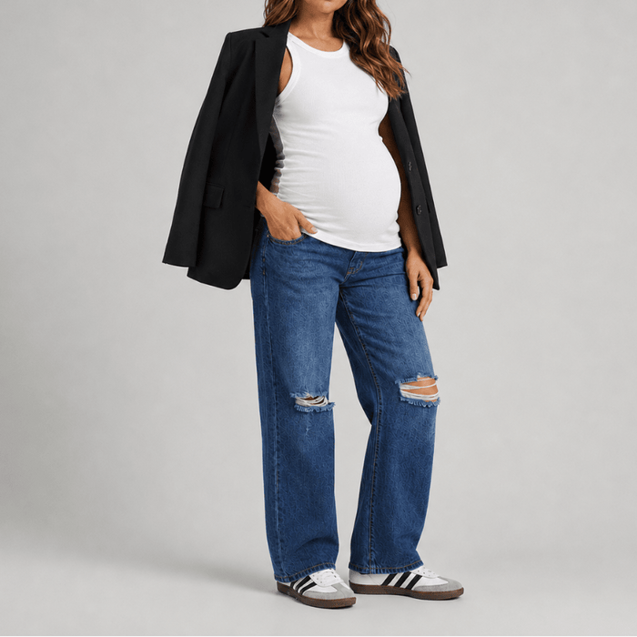 Jean de maternidad loose fit rotos 