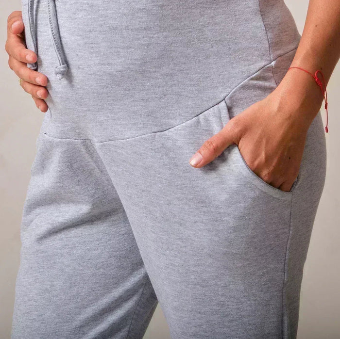 cintura alta elástica jogger maternidad