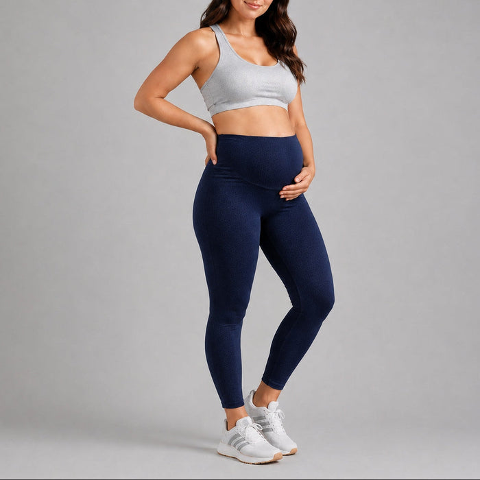 legging materno en algodón azul modelo