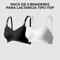Pack 2 Brasieres para Lactancia tipo top en Algodón, Marie L - Ohmamá Ropa de Maternidad