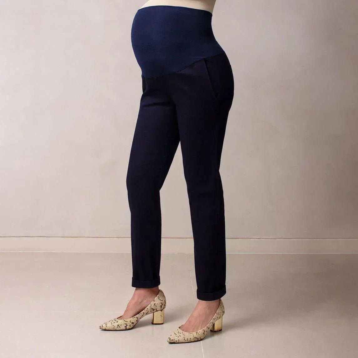 pantalon maternidad oficina azul ohmamá