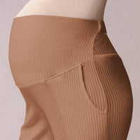 pantalon maternidad palazzo rib moca