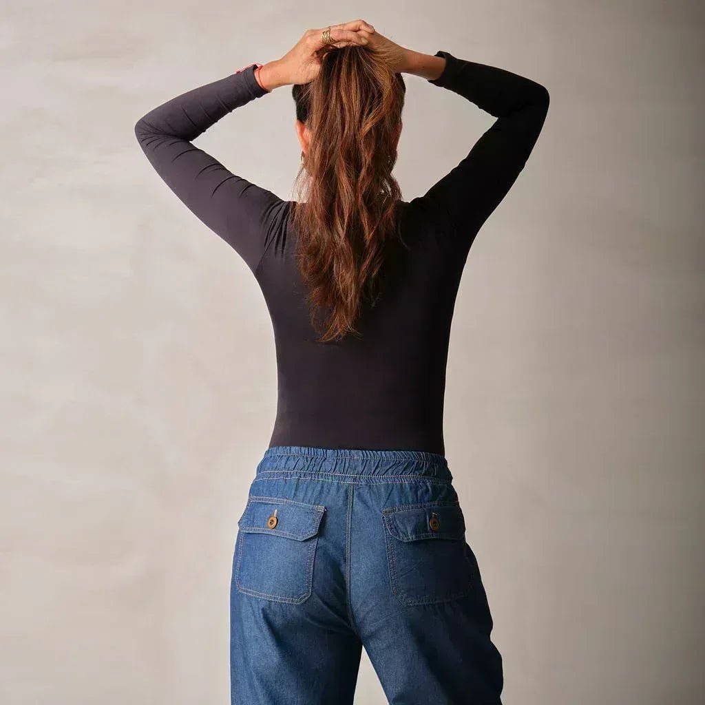 pantalon maternidad suave chambray