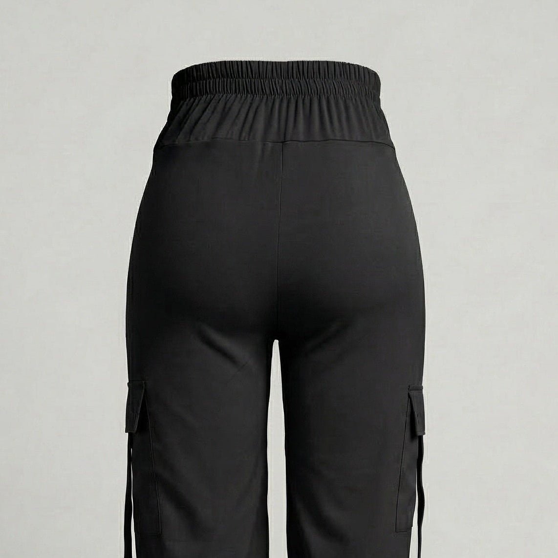Pantalón materno palazzo cargo detalle atrás 