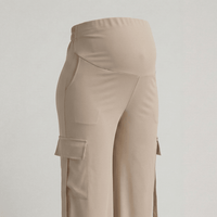 pantalón materno palazzo cargo detalle ohmama