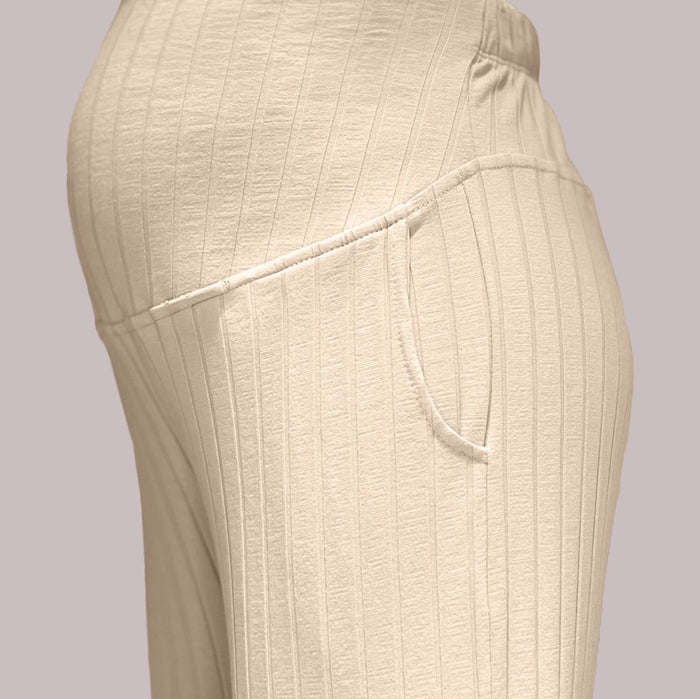 Pantalón Materno Rib espaciado Bota Recta - Ohmamá Ropa de Maternidad