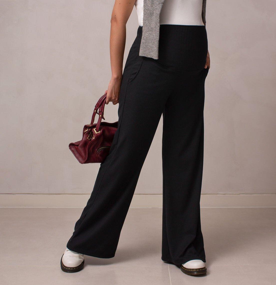 Pantalón para Embarazadas Palazzo Rib - Ohmamá Ropa de Maternidad