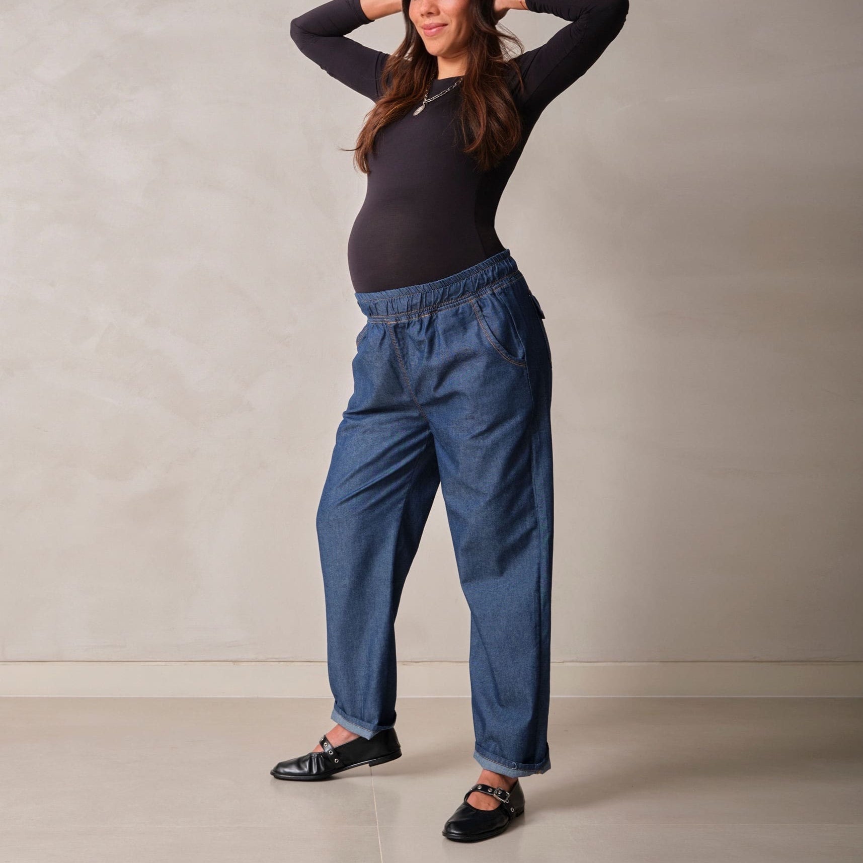 Pantalón Materno Cintura Resortada Moda Materna Ohmamá