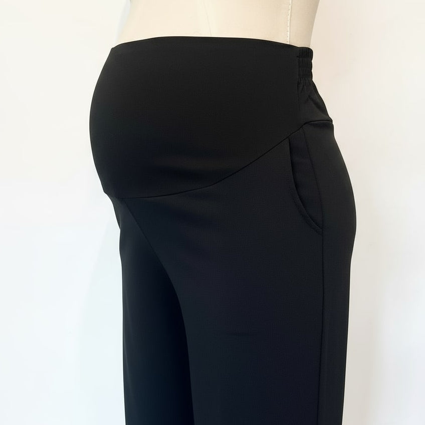 pantalón de Maternidad palazzo oficina negro Ohmamá