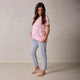 Gris claro + camiseta lactancia Palo de rosa