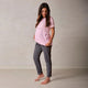 Gris oscuro + camiseta lactancia Palo de rosa