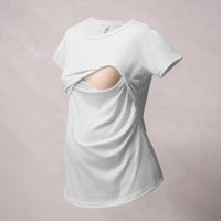 Pijama de maternidad y lactancia Jogger – algodón suave y apertura discreta | Gris claro + Negra - Ohmamá Ropa de Maternidad