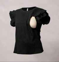 blusa maternidad volantes rib ohmama