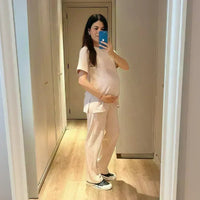 Set Pantalón y Blusa Materna RIB espaciado Ohm - Ohmamá Ropa de Maternidad
