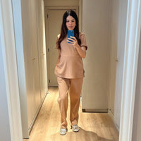 Set Pantalón y Blusa Materna RIB espaciado Ohm - Ohmamá Ropa de Maternidad