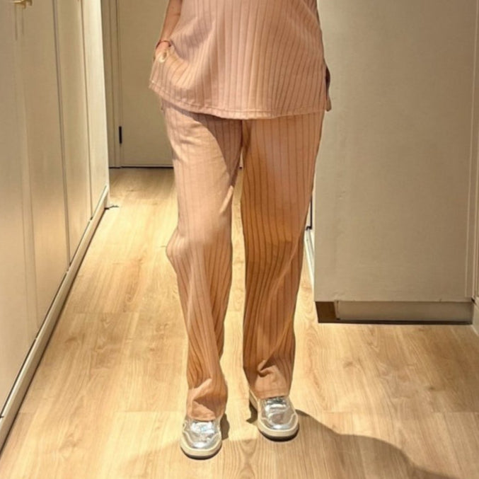 Set Pantalón y Blusa Materna RIB espaciado Ohm - Ohmamá Ropa de Maternidad