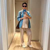 Set Pantalón y Blusa Materna RIB espaciado Ohm - Ohmamá Ropa de Maternidad