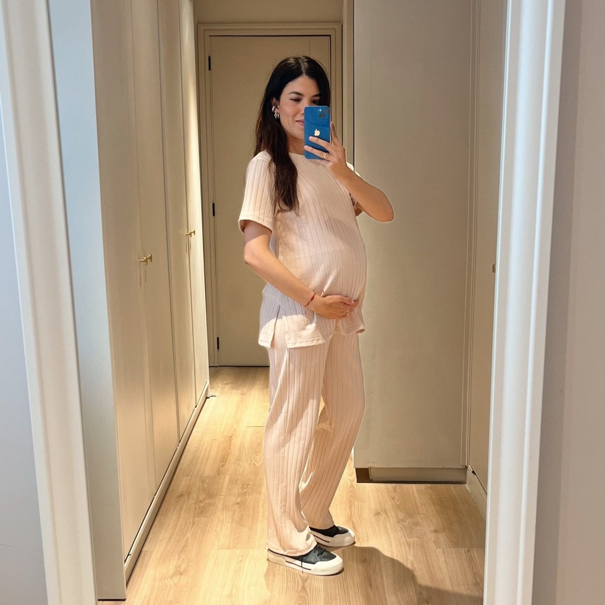 Set Pantalón y Blusa Materna RIB espaciado Ohm - Ohmamá Ropa de Maternidad