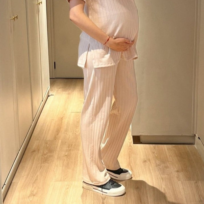 Set Pantalón y Blusa Materna RIB espaciado Ohm - Ohmamá Ropa de Maternidad