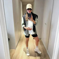 short maternidad biker cintura alta