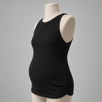 top materno rib pliegues laterales negro Ohmamá